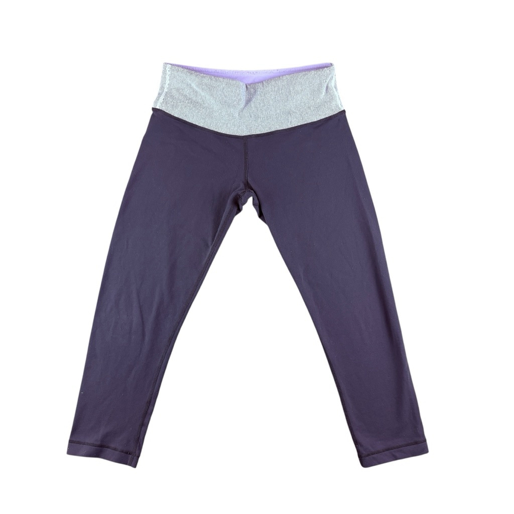 Vintage Lululemon Reversible Grey Groove Crop Pants Capri Leggings Tights Size 4